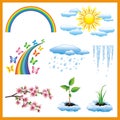 Set Of Spring Nature Object, V...