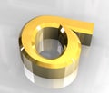 Sigma symbol in gold (3d)