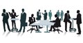 Silhouettes Of Business People...