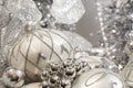 Silver Ivory Christmas Ornaments