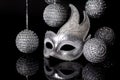 Silver Mask with Holiday Ornaments