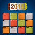 Simple 2015 Calendar design, week starts with sunday, 