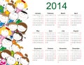 Simple 2014 kids calendar