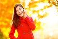 Smart Phone Autumn Woman Talki...