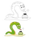 Coloring Page Book For Kids - Frog Royalty Free Stock Images - Image