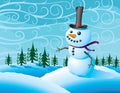 Snowman in a winter storm