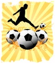 Soccer background player in yellow Royalty Free Stock Photos