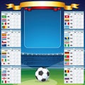 Soccer Background with World Cup Table. Vector Set