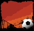 Soccer ball in red background Royalty Free Stock Image