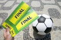 Soccer Fan Holds Tickets to Football World Cup Final in Brazil