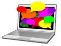 Social network in computer represent by colorful bubbles Royalty Free Stock Images