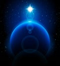 Space Background And Blue Planet