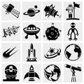 Space vector icon set icons isolated on grey background eps file available Royalty Free Stock Photos