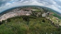 Spanish town Almodovar del Rio fisheye view