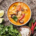 Spicy Thai soup Tom Yam