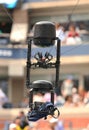 Spidercam aerial camera system used for broadcast from Arthur Ashe Stadium at the Billie Jean King National Tennis Center