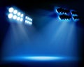 Spot Lighting On The Stage. Ve...