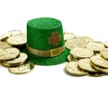 St. Patricks Day Decor with Gold coins and a hat