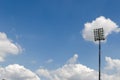 Stadium lights football under the bluesky Royalty Free Stock Photo