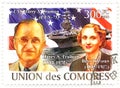 Stamp with Harry Truman and his wife Bess
