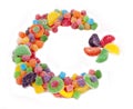 Star and crescent an islamic made of sugared gummy candies Royalty Free Stock Images