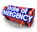 State of Emergency 3d Words Dynamite Bomb Explosive Crisis Disas