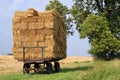 Straw bales on a trailer.