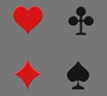 Suits of cards game suit playing made color Royalty Free Stock Photo