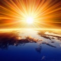 Sun Above Earth