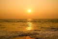 Sun setting in a sea beach. Stock Image