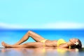 Sunbathing Woman Relaxing Unde...