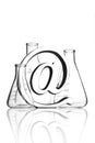 At Symbol With Flasks