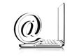 At Symbol With Laptop