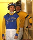Thoroughbred Jockeys Alberto Delgado and Saul Arias