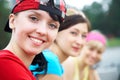 Three Girlfriends In Sports Cl...