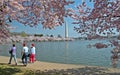 Tidal Basin and Washington Monument with Cherry Blossoms
