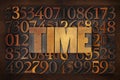 Time Word In Wood Type