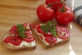 Tomatoes and tomato bread, natural food, slim down, live healthy