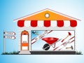 Tools shop abstract vector art illustration image contains gradient mesh and transparency Royalty Free Stock Photos