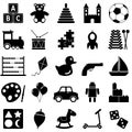 Toys Black and White Icons