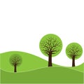 Trees And Hills Illustration