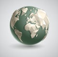 Triangle world globe vector illustration with d triangular map of the earth and smooth shadows the artwork is entirely vector Stock Photos
