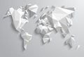 Triangle world vector map design pattern continents with vector shadows Royalty Free Stock Photos
