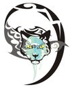 Tribal cat head vector ready for labels stickers and t shirt designs Stock Images
