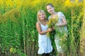 Two Girls Enjoying The Nature