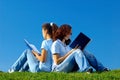 Two Students Studying In The N...