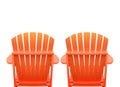 Vacation Beach Chairs On White