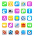 Various ios 7 style mobile app icons isolated on a