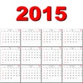 Vector calendar for 2015