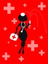 Vector cartoon woman background Stock Images